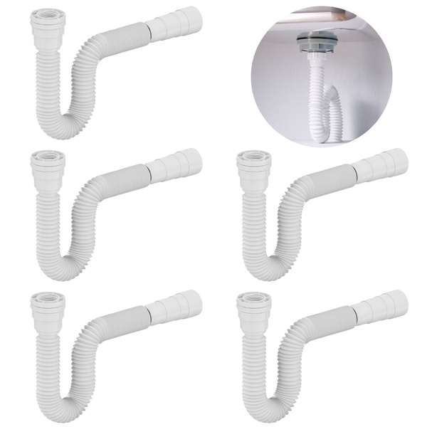 Sifão Sanfonado Universal 73cm Branco | Valeplast | 05 Un